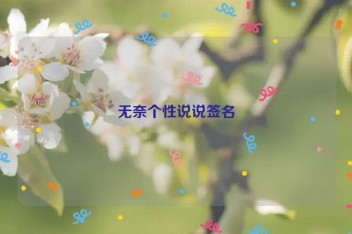 无奈个性说说签名