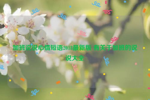 加班说说心情短语2018最新版 有关于加班的说说大全