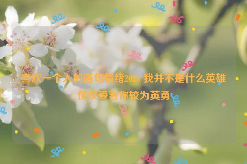 喜欢一个人的语句情绪2023 我并不是什么英雄仅仅爱着你较为英勇