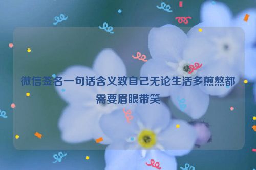 微信签名一句话含义致自己无论生活多煎熬都需要眉眼带笑