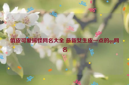 俏皮可爱搞怪网名大全 最新女生皮一点的qq网名