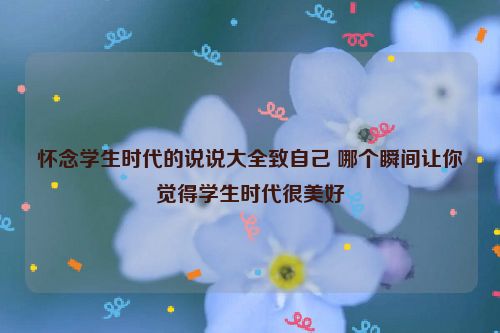 怀念学生时代的说说大全致自己 哪个瞬间让你觉得学生时代很美好