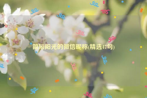 简短阳光的微信昵称(精选47句)