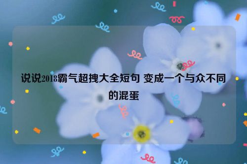 说说2018霸气超拽大全短句 变成一个与众不同的混蛋