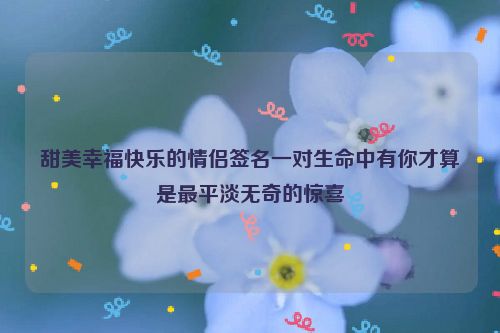 甜美幸福快乐的情侣签名一对生命中有你才算是最平淡无奇的惊喜