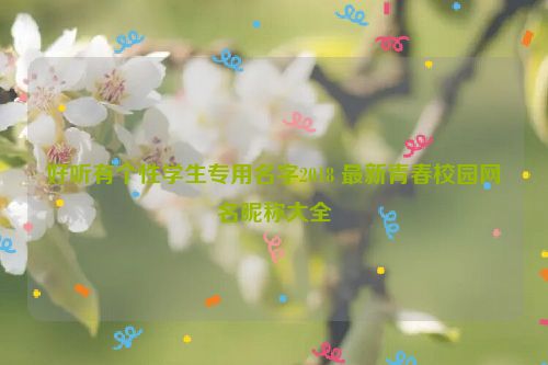 好听有个性学生专用名字2018 最新青春校园网名昵称大全