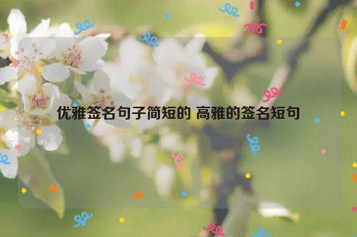 优雅签名句子简短的 高雅的签名短句