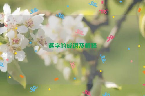 谋字的成语及解释