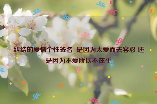 纠结的爱情个性签名_是因为太爱而去容忍 还是因为不爱所以不在乎