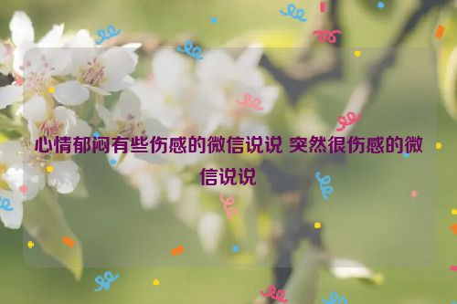 心情郁闷有些伤感的微信说说 突然很伤感的微信说说