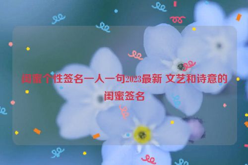 闺蜜个性签名一人一句2023最新 文艺和诗意的闺蜜签名