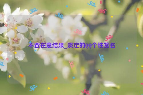 不要在意结果_淡定的QQ个性签名