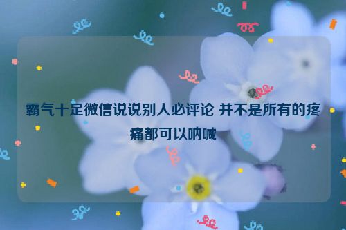 霸气十足微信说说别人必评论 并不是所有的疼痛都可以呐喊