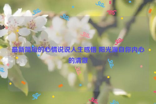 最新简短的心情说说人生感悟 阳光源自你内心的清澈