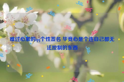 难过心累的qq个性签名 毕竟心是个连自己都无法控制的东西