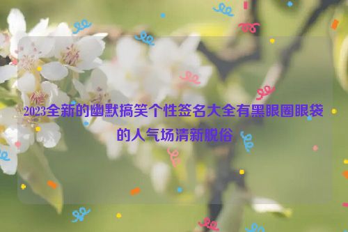 2023全新的幽默搞笑个性签名大全有黑眼圈眼袋的人气场清新脱俗