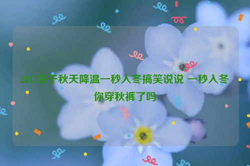 2017关于秋天降温一秒入冬搞笑说说 一秒入冬你穿秋裤了吗