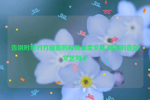 告别时给对方留言的极具温柔文案 甜甜的告别文艺句子