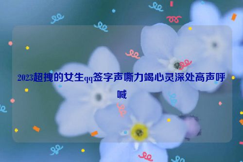 2023超拽的女生qq签字声嘶力竭心灵深处高声呼喊