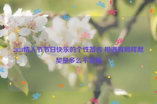 2023情人节节日快乐的个性签名 相遇有同样默契是多么不容易