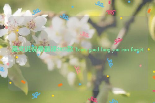 英文说说带翻译2023款 Years good long you can forget