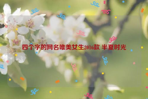 四个字的网名唯美女生2016款 半夏时光