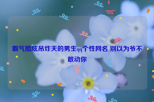 霸气酷炫吊炸天的男生qq个性网名 别以为爷不敢动你