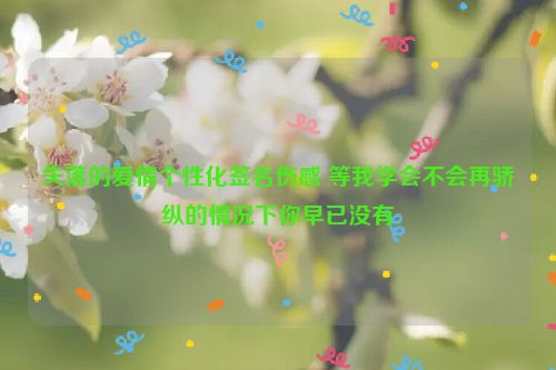 失落的爱情个性化签名伤感 等我学会不会再骄纵的情况下你早已没有