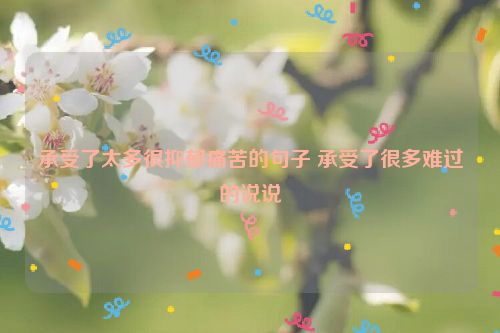 承受了太多很抑郁痛苦的句子 承受了很多难过的说说