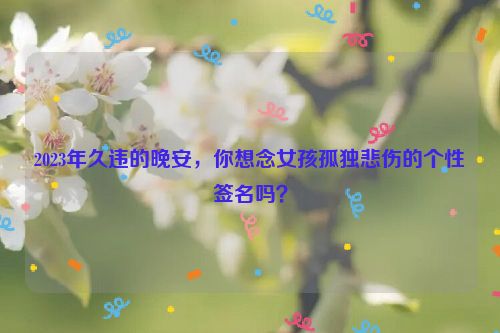 2023年久违的晚安，你想念女孩孤独悲伤的个性签名吗？