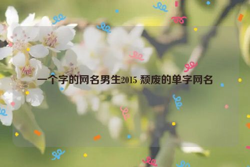 一个字的网名男生2015 颓废的单字网名