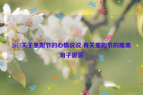 2017关于重阳节的心情说说 有关重阳节的唯美句子说说