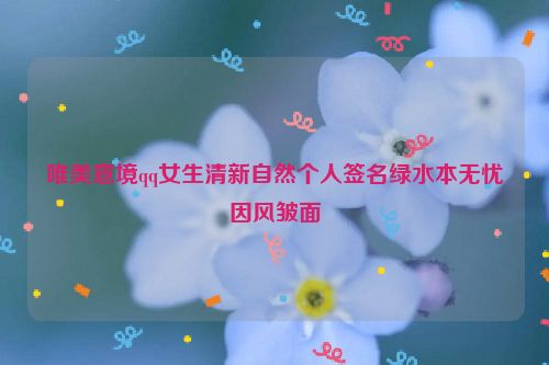 唯美意境qq女生清新自然个人签名绿水本无忧因风皱面