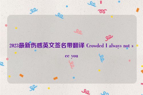 2023最新伤感英文签名带翻译 Crowded I always not see you