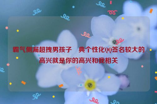 霸气侧漏超拽男孩子經典个性化QQ签名较大的高兴就是你的高兴和我相关