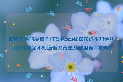 情绪失落的爱情个性签名2023我喜欢你不知道从什么时候起不知道爱究竟是从哪里而来的呢？