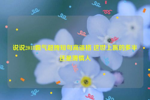 说说2018霸气超拽短句高逼格 这世上赢的多半还是薄情人