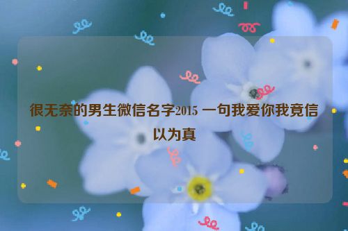 很无奈的男生微信名字2015 一句我爱你我竟信以为真