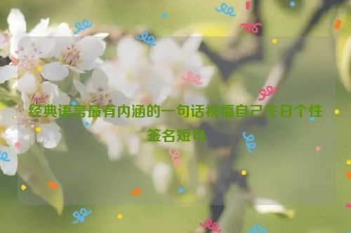 经典语言最有内涵的一句话祝福自己生日个性签名短句