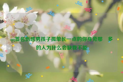 qq签名伤感男孩子孤单长一点的你身旁那麼多的人为什么会缺我不能