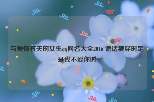 与爱情有关的女生qq网名大全2016 谎话戳穿时定是我不爱你时