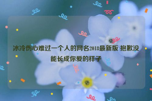 冰冷伤心难过一个人的网名2018最新版 抱歉没能长成你爱的样子