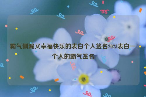 霸气侧漏又幸福快乐的表白个人签名2023表白一个人的霸气签名