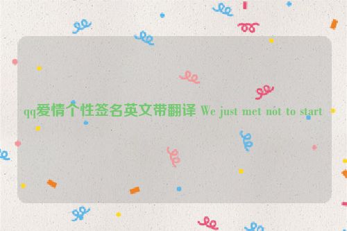 qq爱情个性签名英文带翻译 We just met not to start