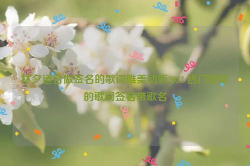 林夕适合做签名的歌词唯美动听2023 热门好听的歌词签名带歌名