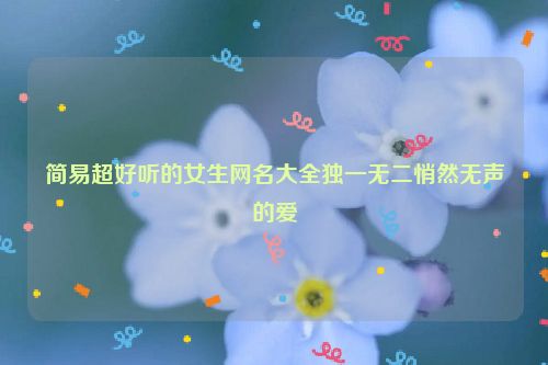 简易超好听的女生网名大全独一无二悄然无声的爱