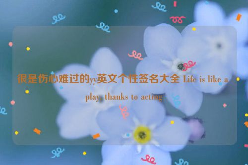 很是伤心难过的yy英文个性签名大全 Life is like a play, thanks to acting