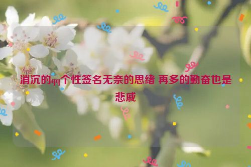 消沉的qq个性签名无奈的思绪 再多的勤奋也是悲戚