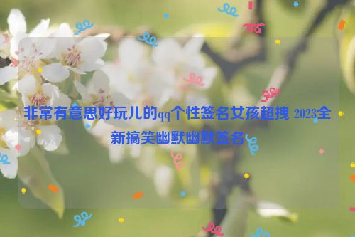 非常有意思好玩儿的qq个性签名女孩超拽 2023全新搞笑幽默幽默签名