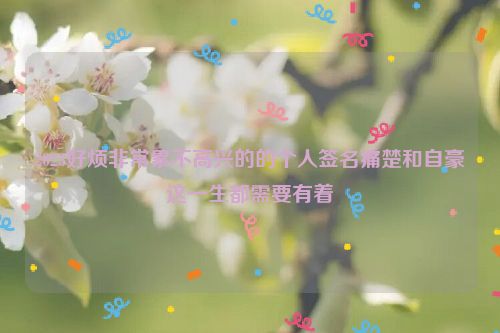 2023好烦非常累不高兴的的个人签名痛楚和自豪这一生都需要有着